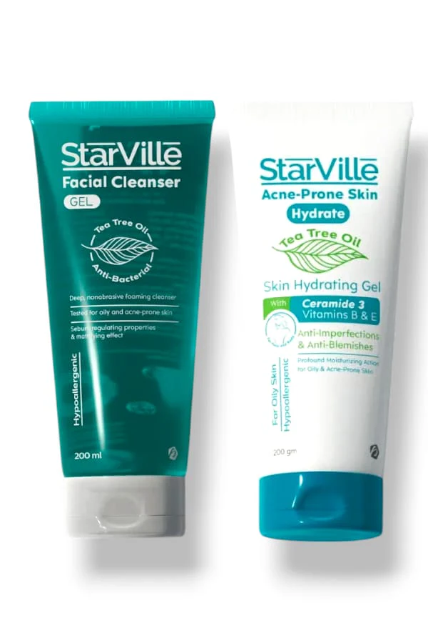 StarVille Facial Cleanser 200ml & StarVille Acne-Prone Skin Hydrate 200ml Offer