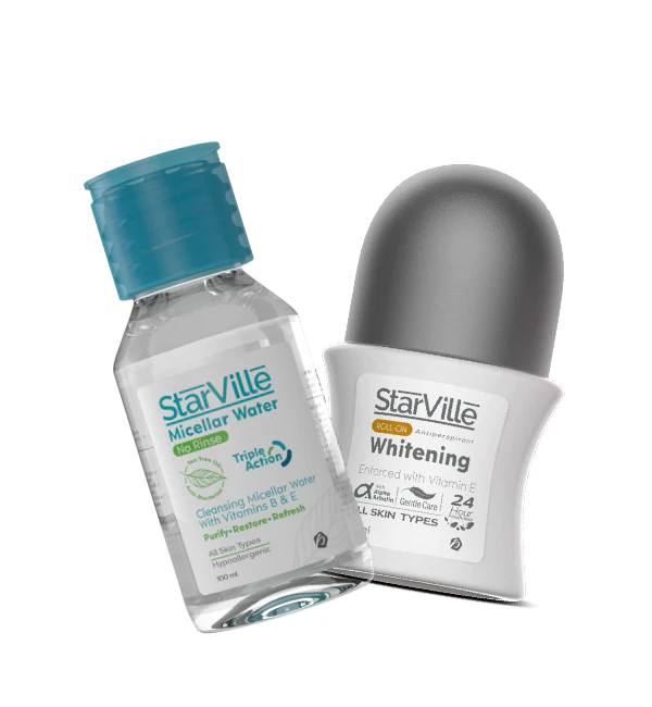Starville Micellar water 100 ml and Starville whitening roll on offer