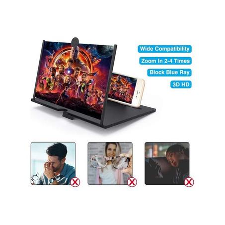 Loupe pour téléphone portable, amplificateur vidéo 3D, protection oculaire avec support pliable
