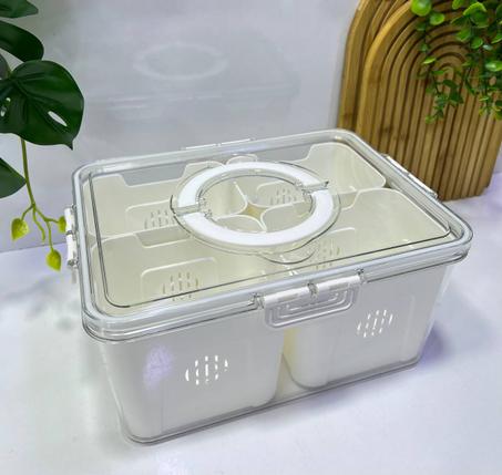 Boîte de Rangement avec Couvercle pour Réfrigérateur 4 pièces