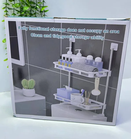 Étagère de rangement pour salle de bain au-dessus des toilettes 2 Niveaux