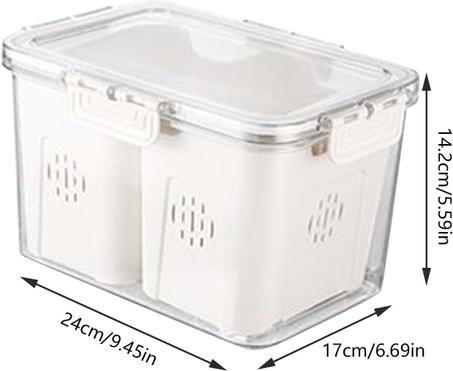 Plateau de service compartimenté avec couvercle et poignée 2 pièces