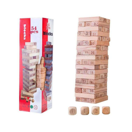 Tour Jenga en bois 54 blocs     برج جينجا خشبي 54 قطعة