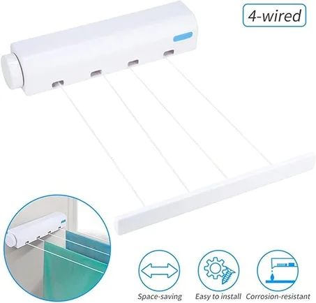 حبل غسيل عالي الجودة، وقابل للسحب اوتوماتيكيًا