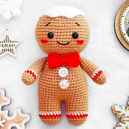 Easy Gingerbread Man for Chirstmas Crochet PDF Pattern