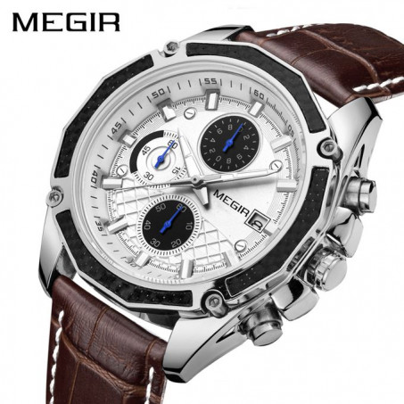 Montre Quartz élégante pour les Hommes Mode Chronographe Montre Horloge