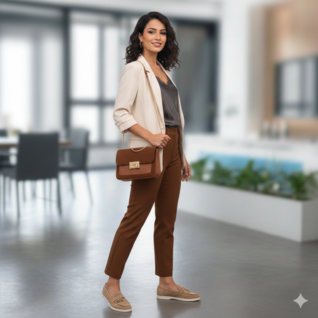 حقيبة أنيقة مع حذاء مريح