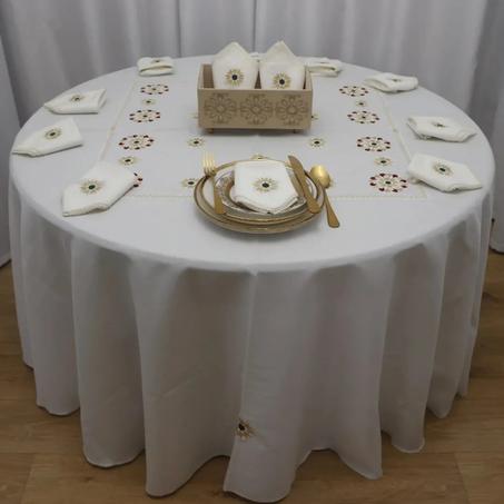 Nappe mosaïque rouge et vert