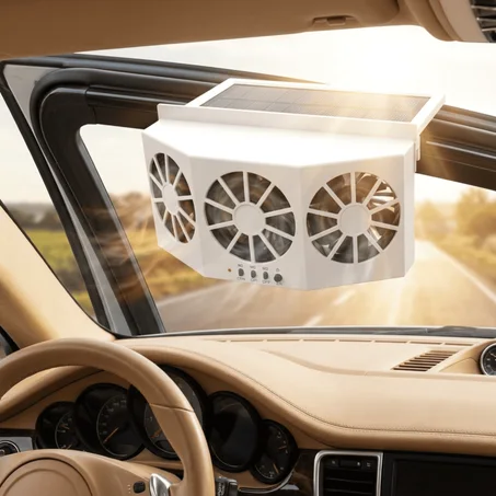 Solar powered car fan