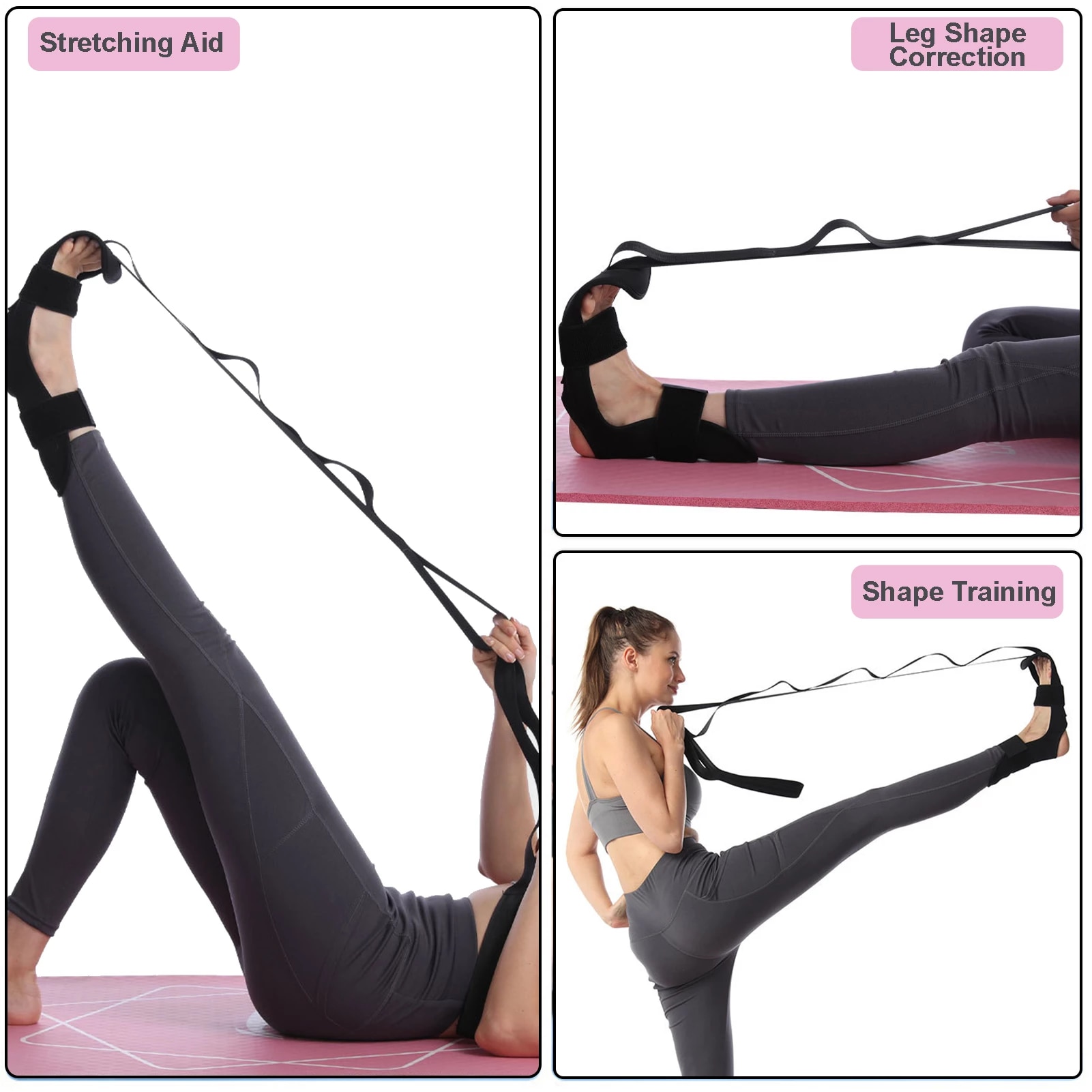 Flex Strap，Stretching Strap Yoga Strap for Stretching with Loops，Fascia  Stretcher Flexstrap for Exercise Rehabilitation Pilates Leg Calf Body  Training(Black), Straps -  Canada