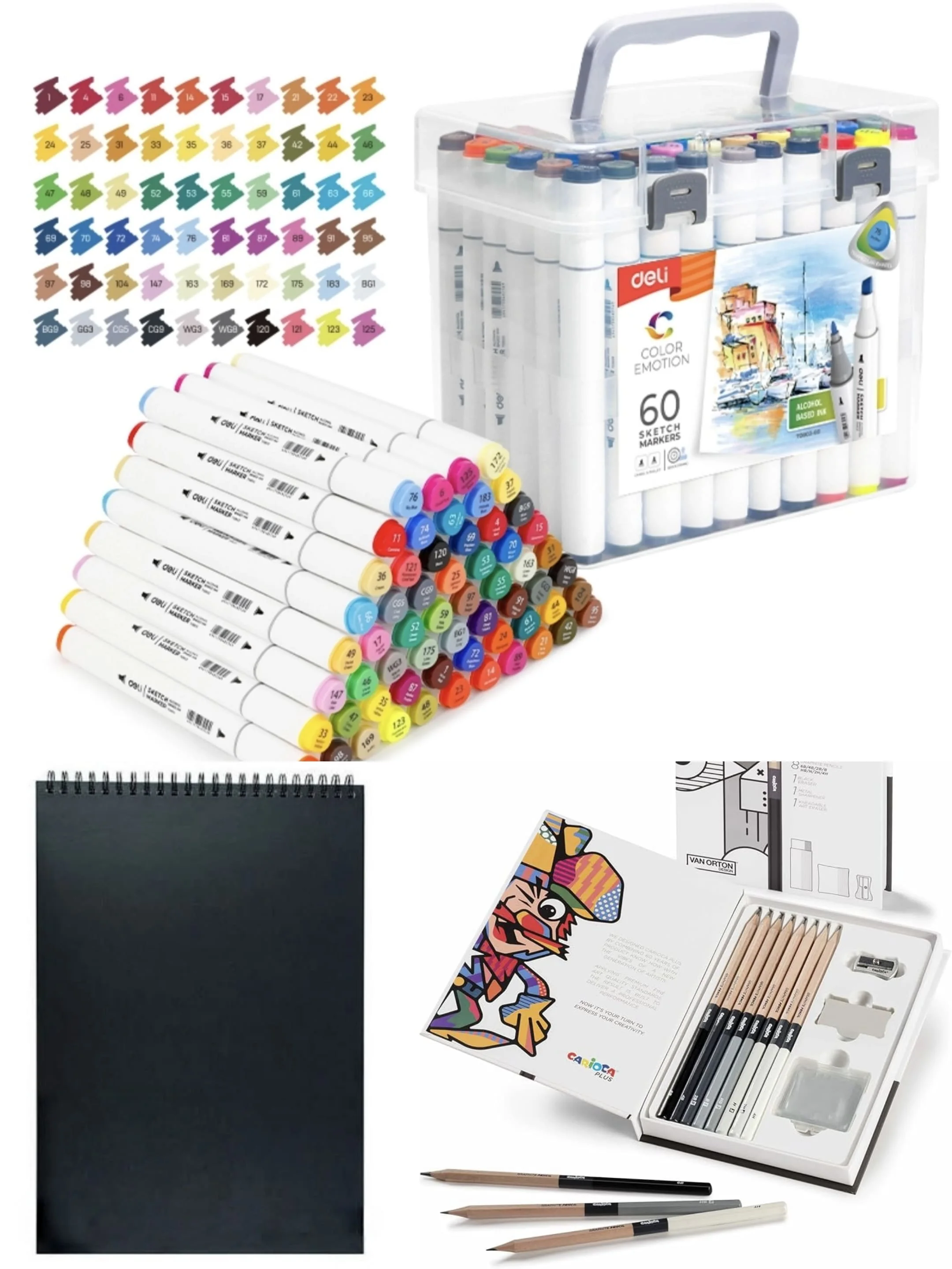 Pack Dessin Professionnel – Sketchbook + Markers + Crayons