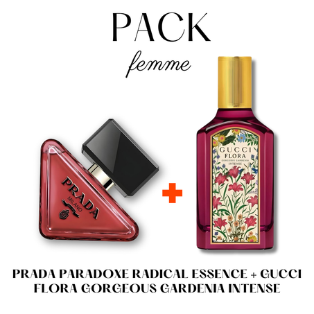 prada paradoxe radical essence   +       gucci flora gorgeous gardenia intense