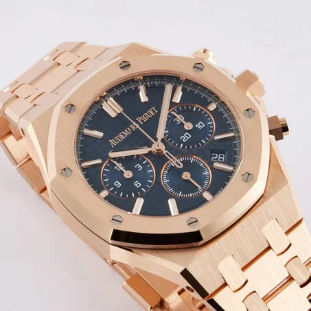 Audemars piguet royal oak chronographe Cadran Bleu or rose