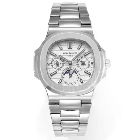 patek Philippe Nautilus, quantième perpetuel cadran blanc