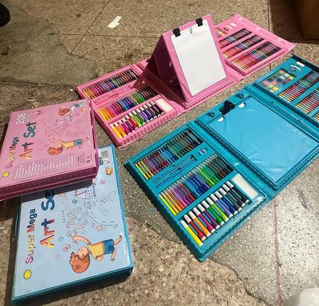 🥰محفظة الرسم - مجموعة متكاملة من ادوات الرسم 208 قطعة ،كل مايحتاجه طفلك