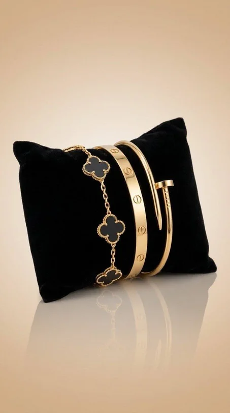 Luxury Clover Bracelet Set for Women طقم أساور كلوفر فاخر للنساء