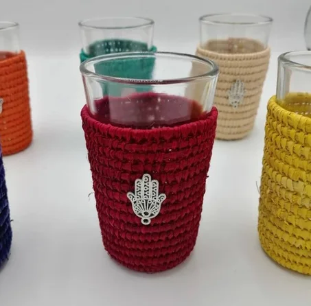 Lot De 6 Verres Rafia "Khmissa"
