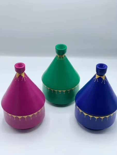 Trio tefor en céramique blanche