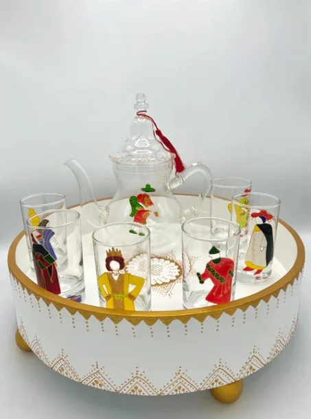 Service À Thé Avec Verres Et Théière