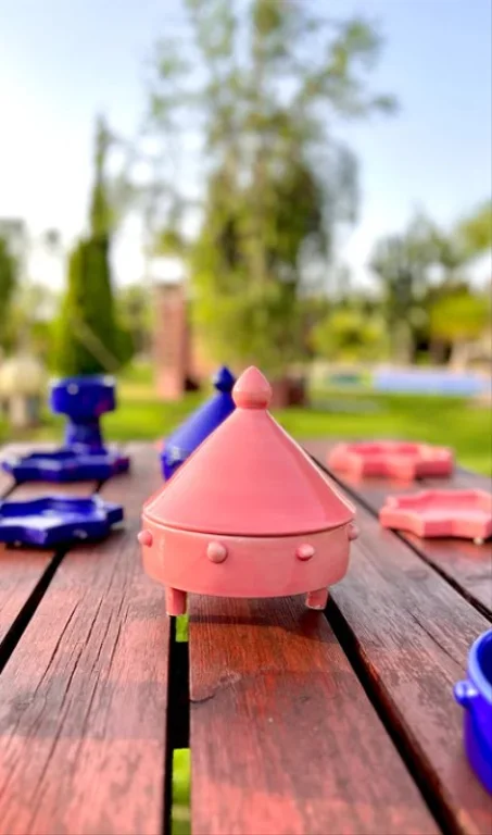 Tajine en céramique - Corail -