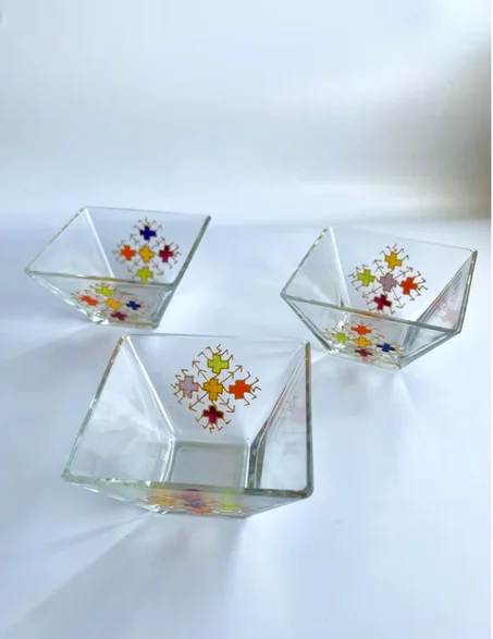 Trio de 3 coupelles en verre