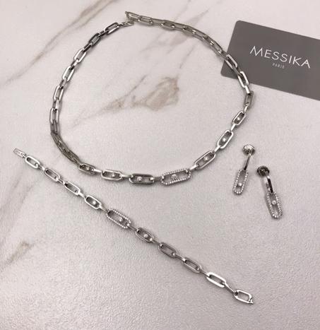 *MESSIKA* 💚  🆕🎉🥳🎊🆕 *MOVE LINK PAVE FULL SET* Necklace, earrings & Bracelet   ↗️ *# Super Master