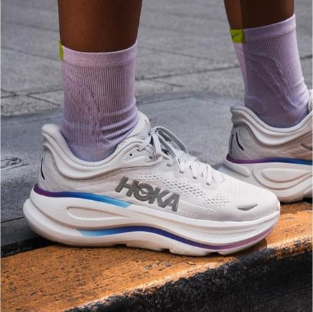 Hoka One One Bondi 9 Cosmic Grey White Mesh