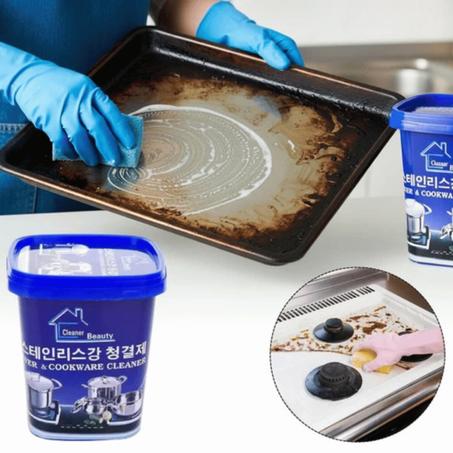 معجون تنظيف البقع والصدأ و الحروق والدهون من الأواني والمقالي