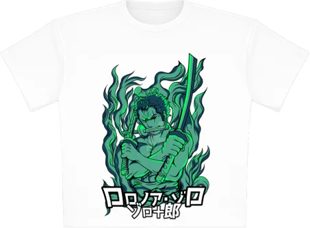 تيشورت Zoro One Piece Oversized 🖤تصميم أنمي للجنسين | جودة ممتازة