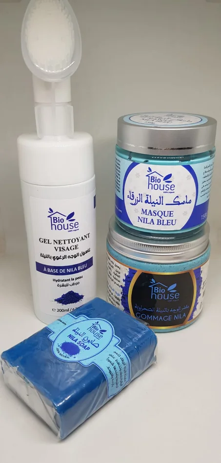 مجموعة العناية بالبشرة بالنيلة الزرقاء