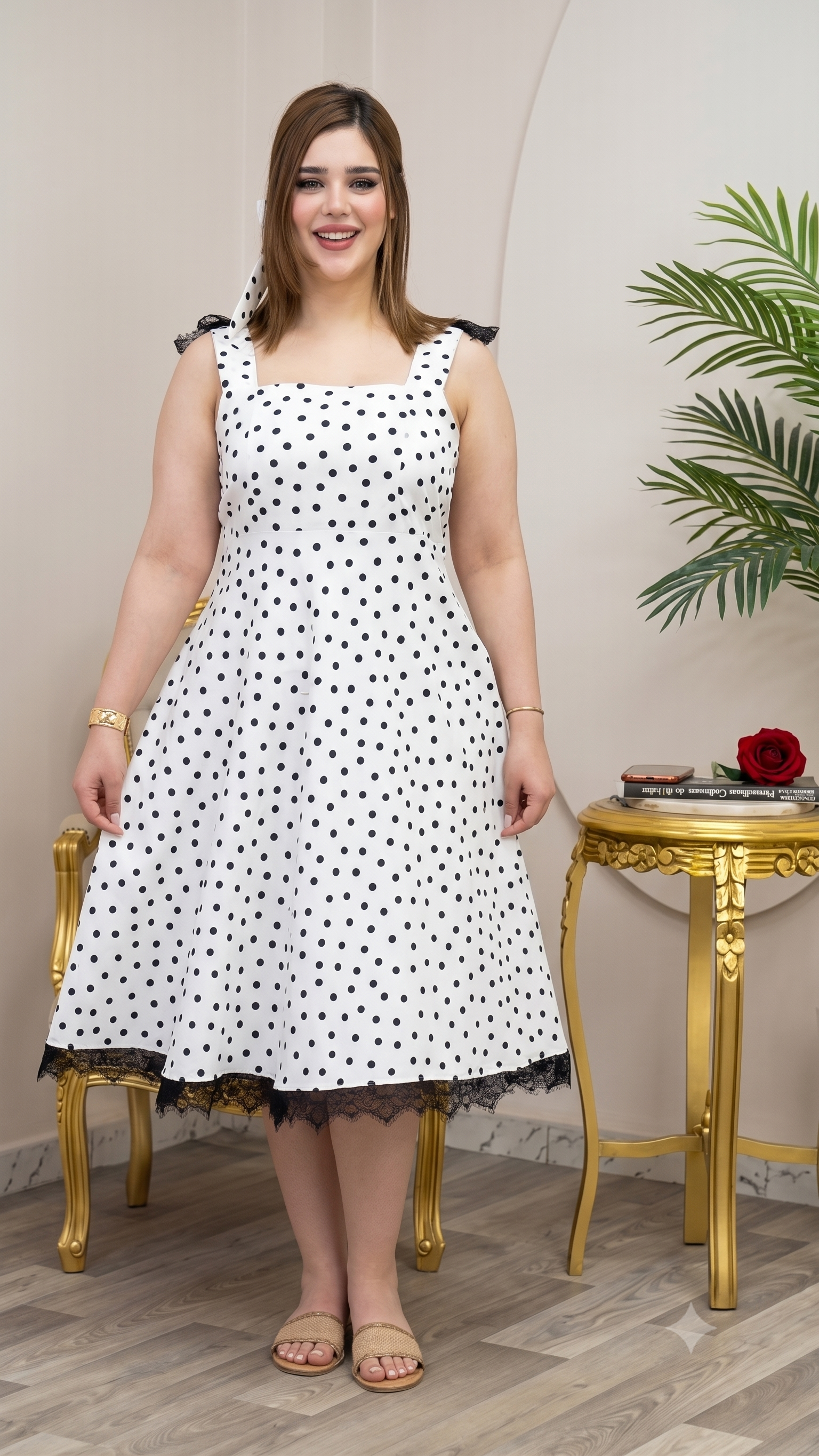 Robe Rima tendance été Robe midi avec accessoire cadeau