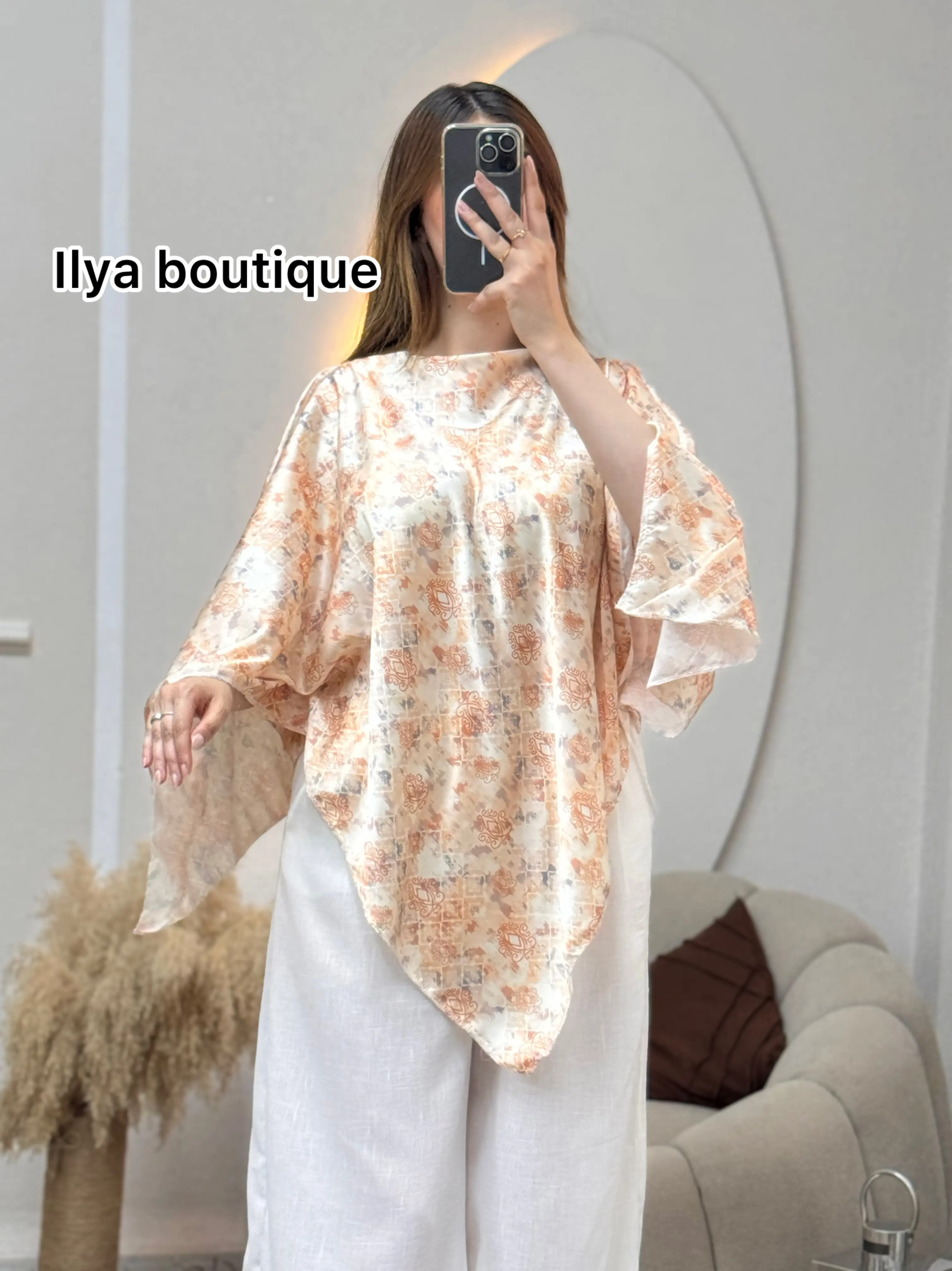 Ensemble Flora nouvelle tendance cet saison pantalon en Lin + le haut en satin en 4 couleurs Taille standard (38-46)