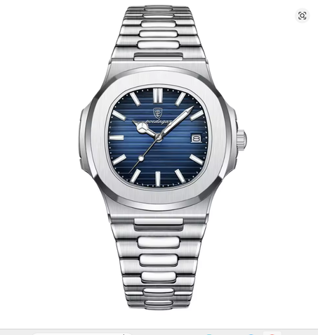 ساعة يد رجالية فاخرة مربعة من POEDAGAR مقاومة للماء ومضيئة وتاريخ من الفولاذ المقاوم للصدأ ساعة رجالية رياضية للأعمال