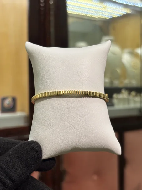 Bracelet or jaune strié