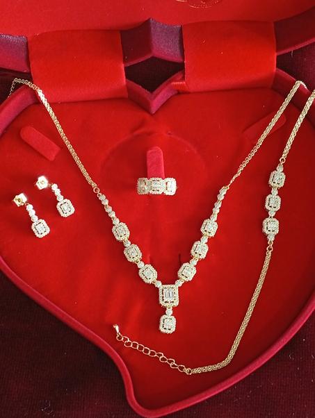 طقم مجوهرات Orion نجمة في سماء الموضة - 5 قطع متناسقة (قلادة، حلقات، خاتم، سوار)