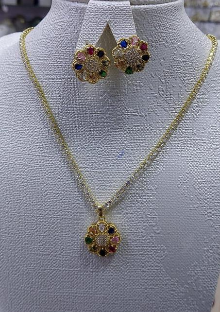 طقم مجوهرات Esprit de lorient للنساء - 2 قطع متناسقة (قلادة، حلقات )