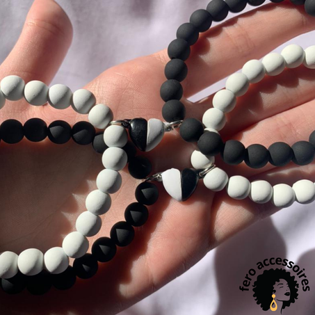 black and white braclets