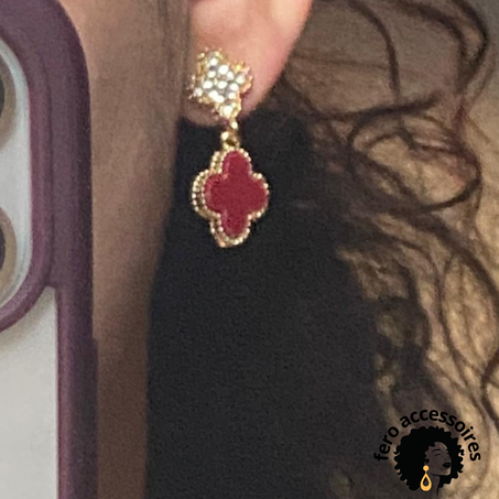 van cleef earrings red