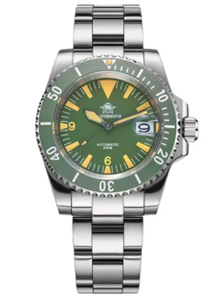 ساعة ADDIESDIVE الفاخرة للرجال، أوتوماتيكية، زجاج ياقوتي، ساعة غوص ميكانيكية مضيئة، مقاومة للماء حتى عمق 200 متر، ساعة تناظرية، ساعة رجالية