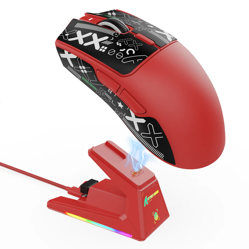 ATTACK SHARK X1 GAMING MOUSE RED