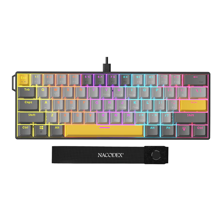 AJAZZ NK61 GAMING KEYBOARD GREY&YELLOW