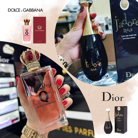 Offre Duo Femmes Q by Dolce Gabbana + J Adore Dior Black 100ml