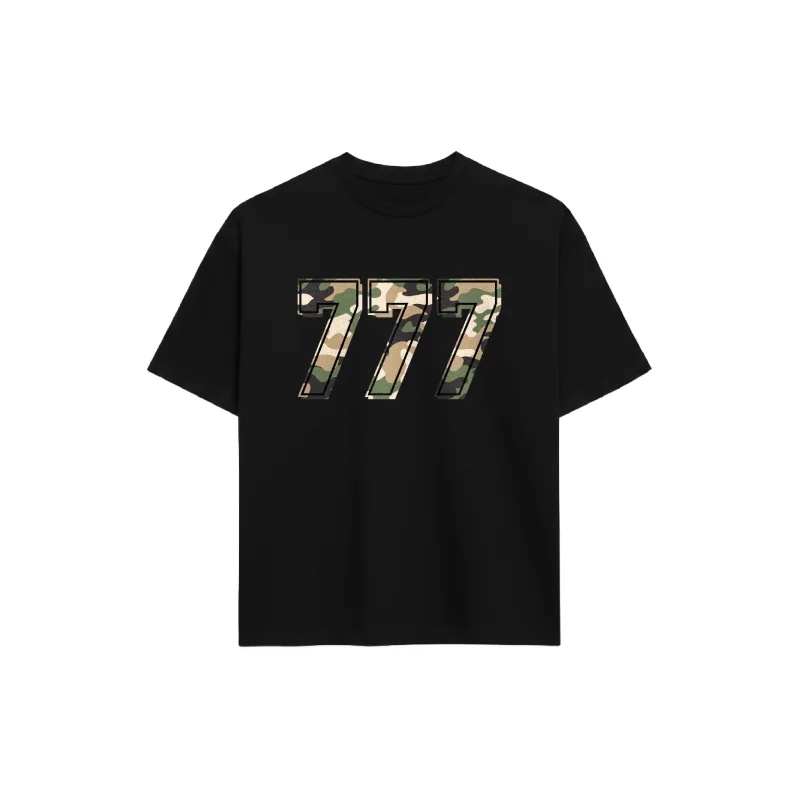 777 ARMY OVERSIZED T-SHIRT – BLACK
