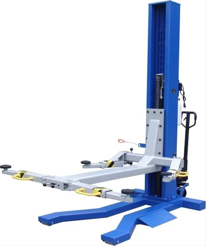 Ideal Mobile Single Column Automotive Lift- 6000lb Capacity Blue/Gray MSC-6KLP