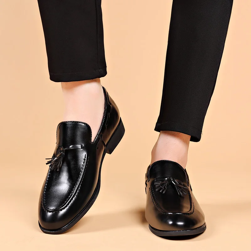 Chaussures Habillées Homme de Luxe Ruizi Mode, Mocassins en Similicuir PU Décontractées et Formelles pour Affaires