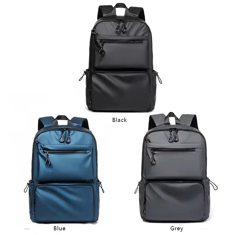 Sac à dos en cuir imperméable , poche multi-couches, sac pour ordinateur portable