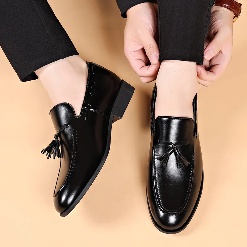 Chaussures Habillées Homme de Luxe Ruizi Mode, Mocassins en Similicuir PU Décontractées et Formelles pour Affaires