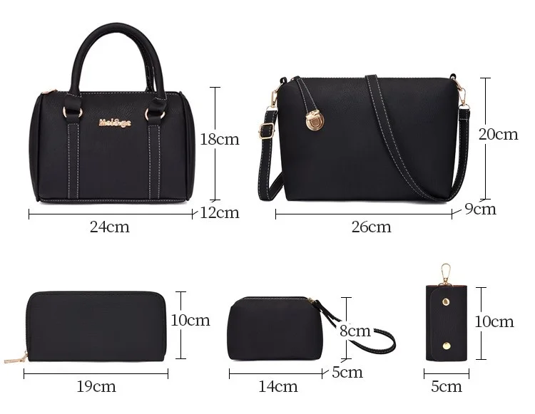 Ensemble de Sacs à Main pour Femme 6 en 1 en Simili Cuir