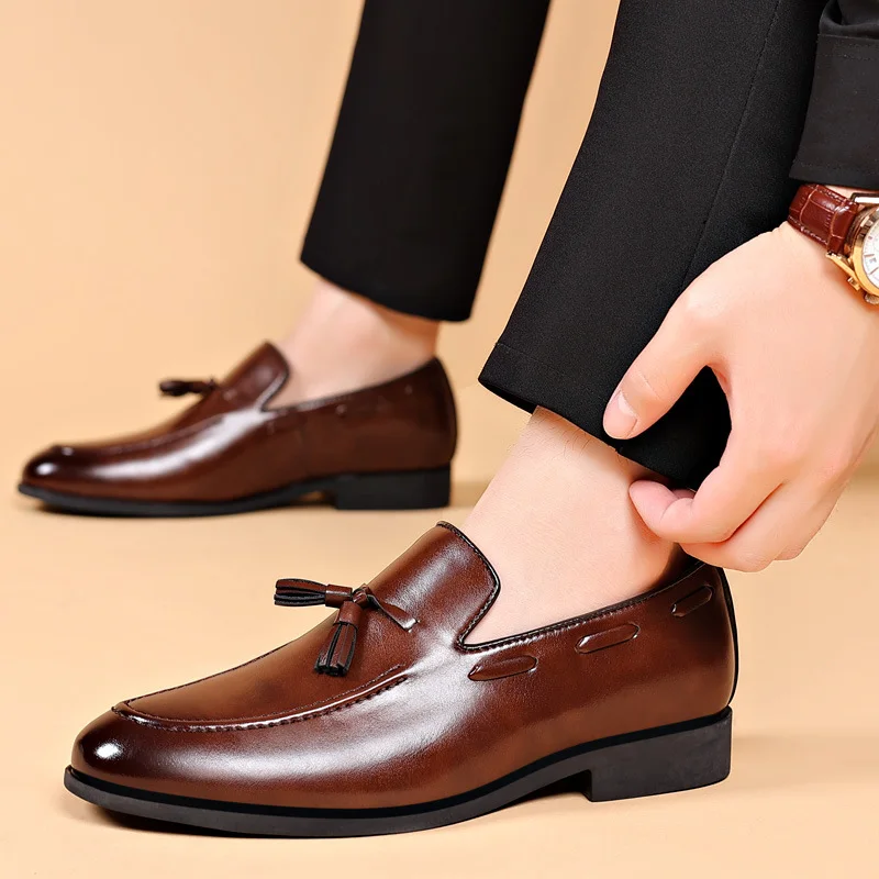 Chaussures Habillées Homme de Luxe Ruizi Mode, Mocassins en Similicuir PU Décontractées et Formelles pour Affaires