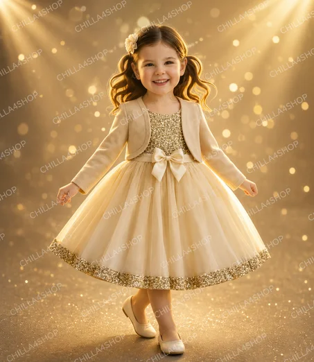 ✨ فستان أميرات CHILLA4SHOP الذهبي ✨